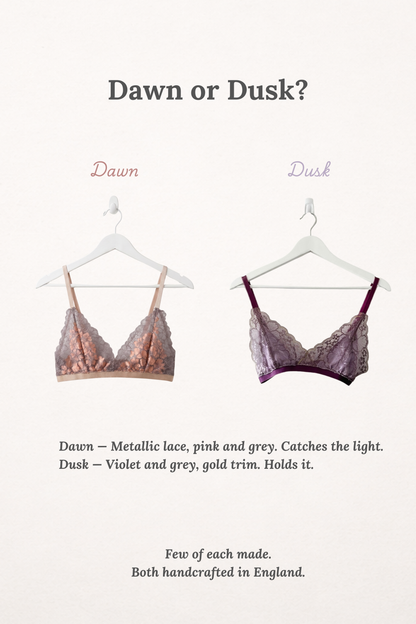The Airy Aurora Bralette - Wire-free in Dawn or Dusk lace