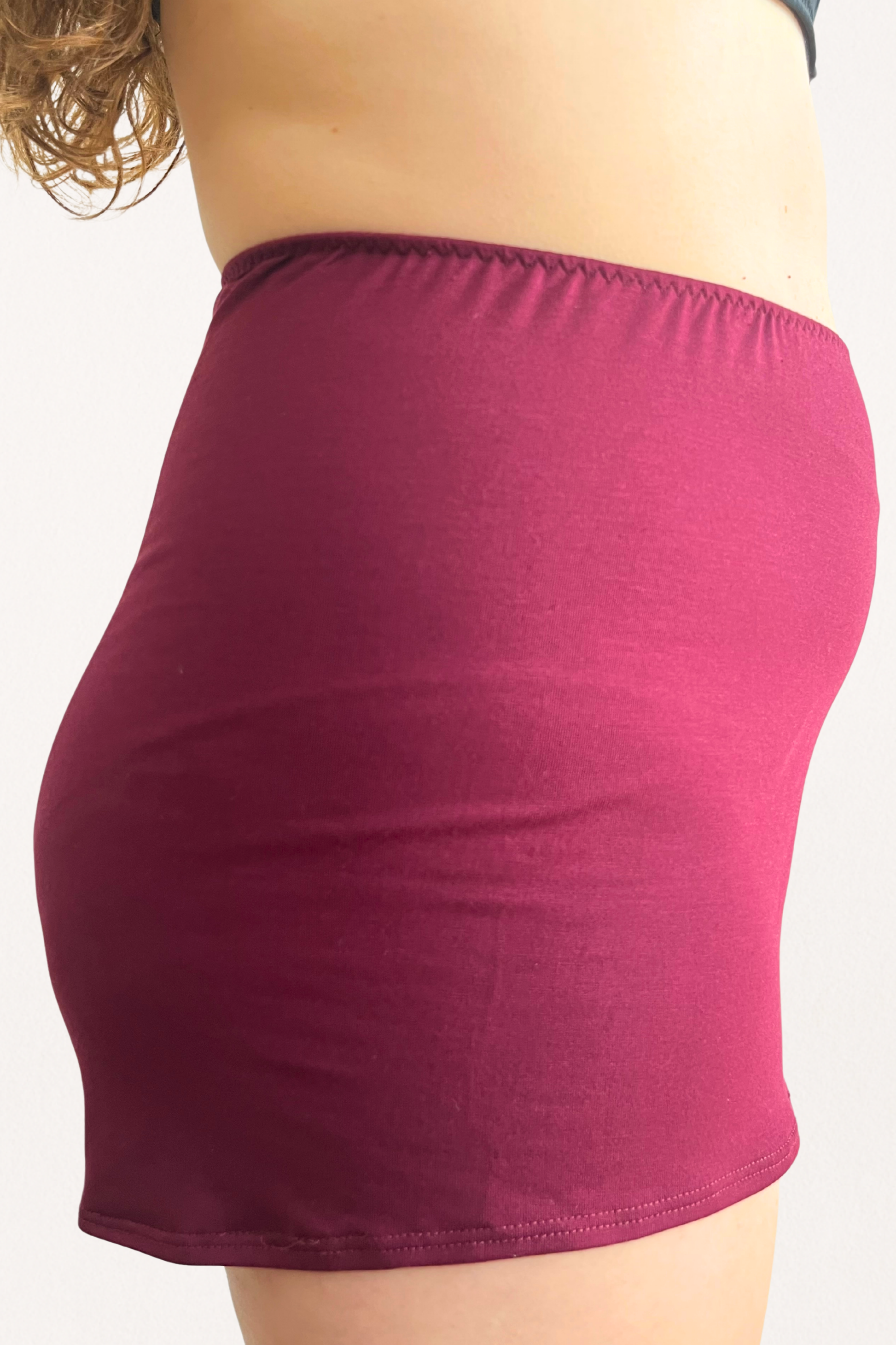Burgundy tencel modal shorts 