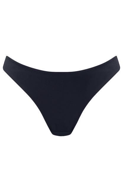 Black low rise lace brief for women, designed to be loose and non-constricting for swollen or sensitive bodies, with a smooth front panel and soft stretch waistband. Made in England.