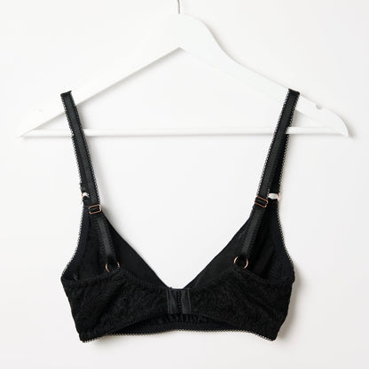 The Structured Selena — wire-free lace bra in black, product photo 2 of 7