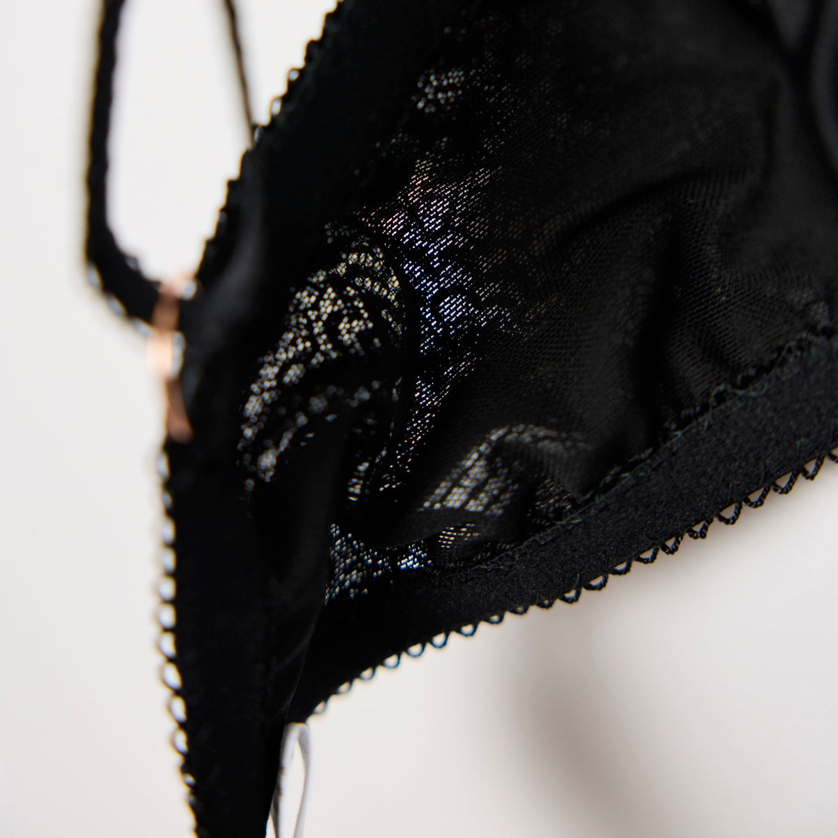 The Structured Selena — wire-free lace bra in black, product photo 7 of 7